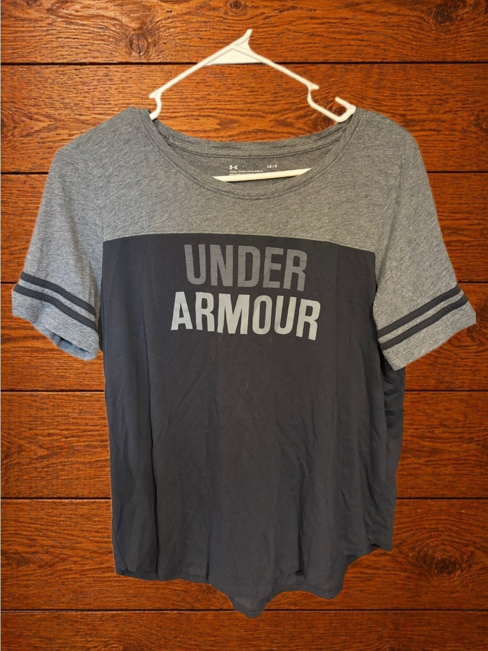 Under Armour Gray and Black Short Sleeve Tee
